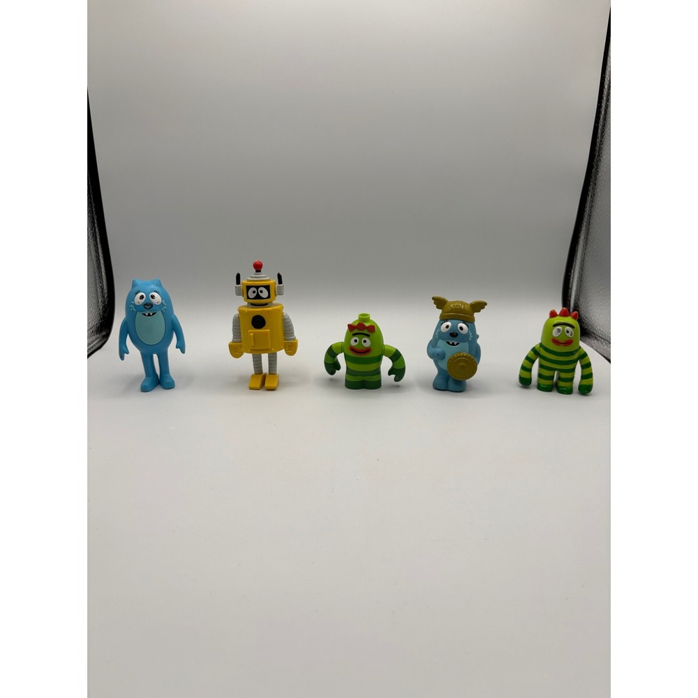 Yo Gabba Gabba Mini Figure Lot Muno Foofa Plex Toodee Viking Toy Set Nick Jr
